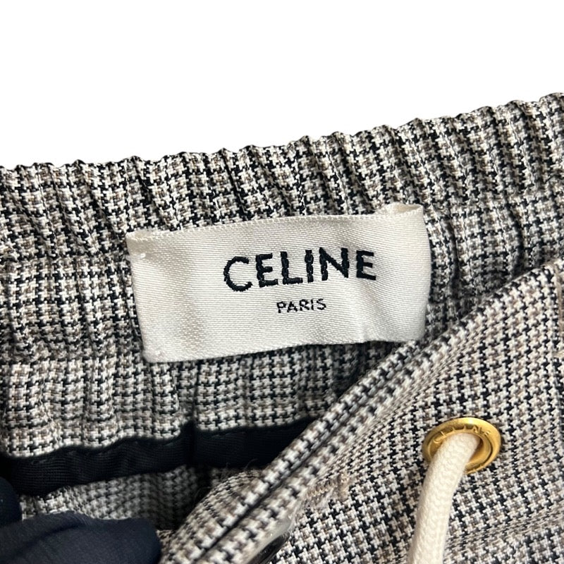 セリーヌ CELINE チェックルーズカーゴパンツ 2P840462T ベージュ ウール100% レディース カーゴパンツ