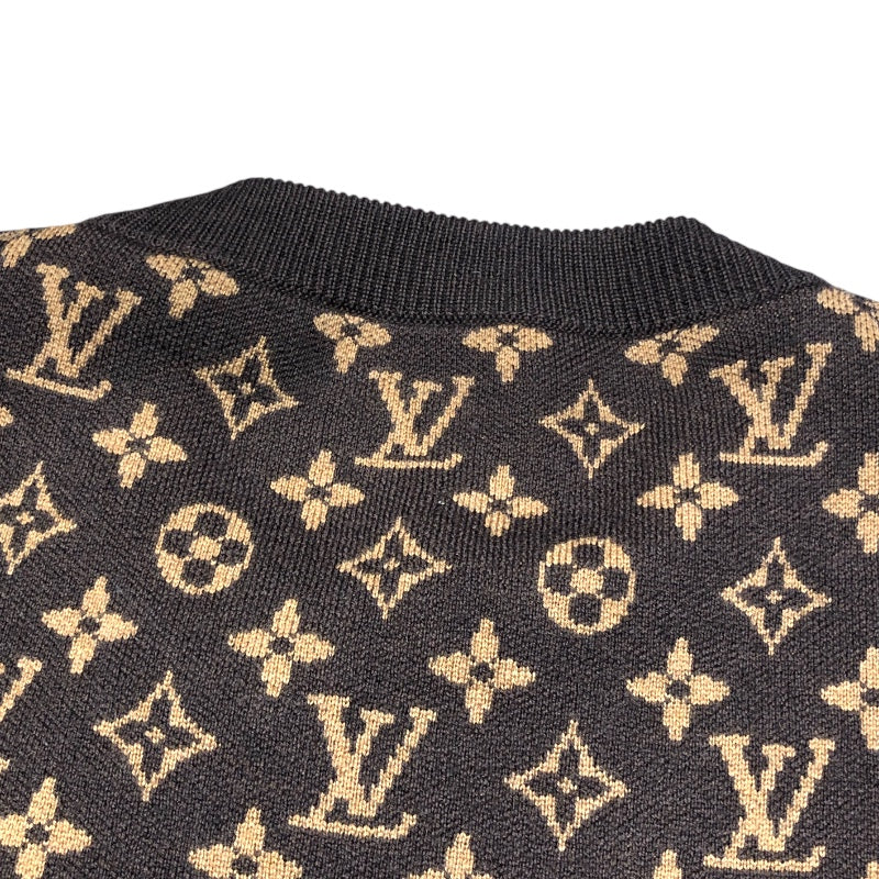 ルイ・ヴィトン LOUIS VUITTON モノグラムエンブロイダード ニットセーター 1ABXYZ ブラウン ウール メンズ ニット