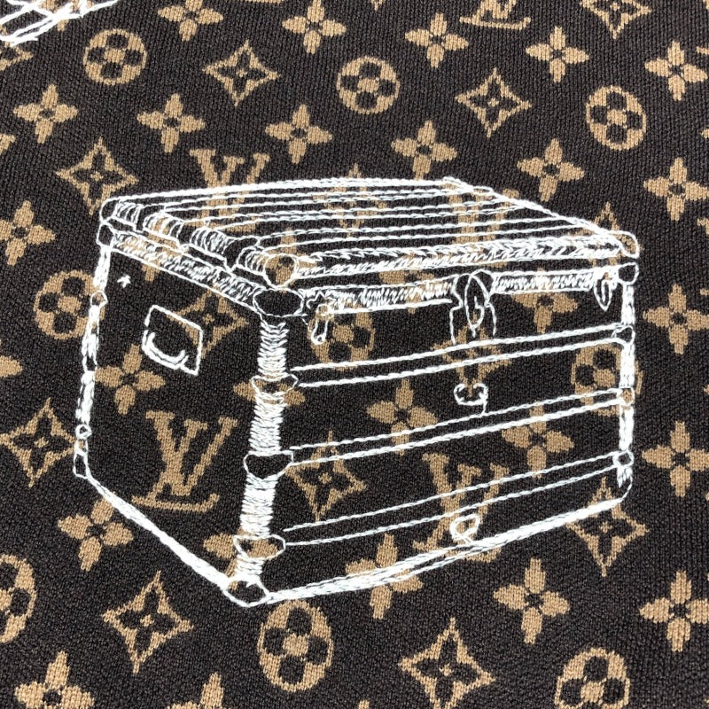 ルイ・ヴィトン LOUIS VUITTON モノグラムエンブロイダード ニットセーター 1ABXYZ ブラウン ウール メンズ ニット