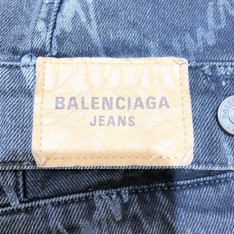 バレンシアガ BALENCIAGA オールオーバーロゴデニムジャケット 681690 グレー デニム メンズ デニムジャケット