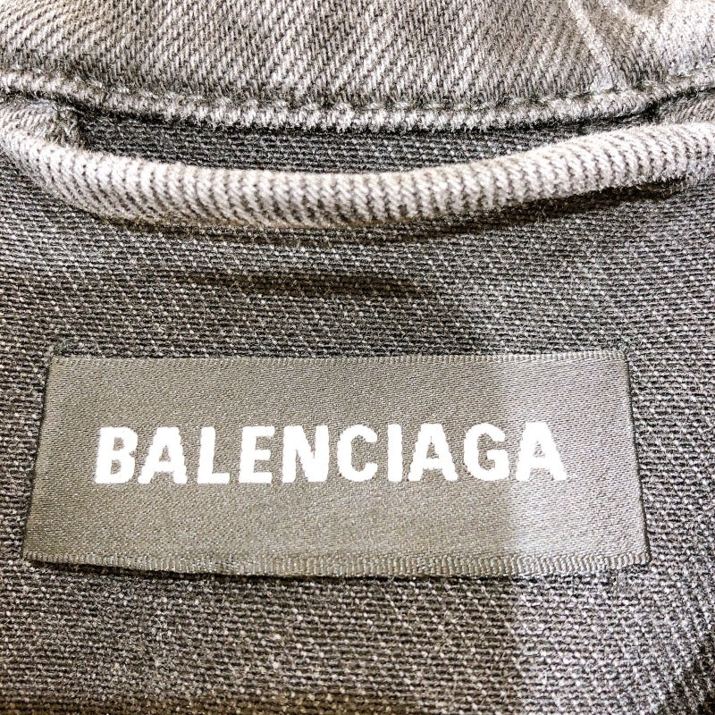 バレンシアガ BALENCIAGA オールオーバーロゴデニムジャケット 681690 グレー デニム メンズ デニムジャケット