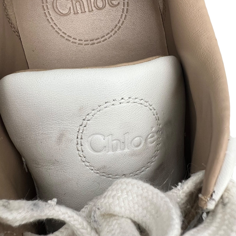 クロエ Chloe レザーメッシュスニーカー 38(約25cm) ホワイト