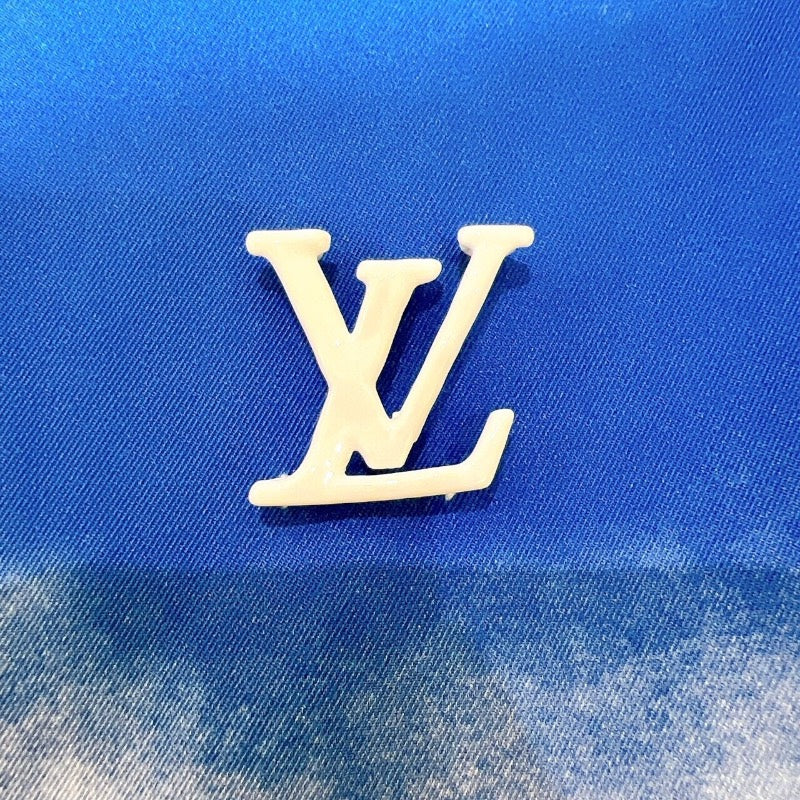 ルイ・ヴィトン LOUIS VUITTON LVクラウドプリントステンカラーコート ブルー コットン メンズ ステンカラーコート