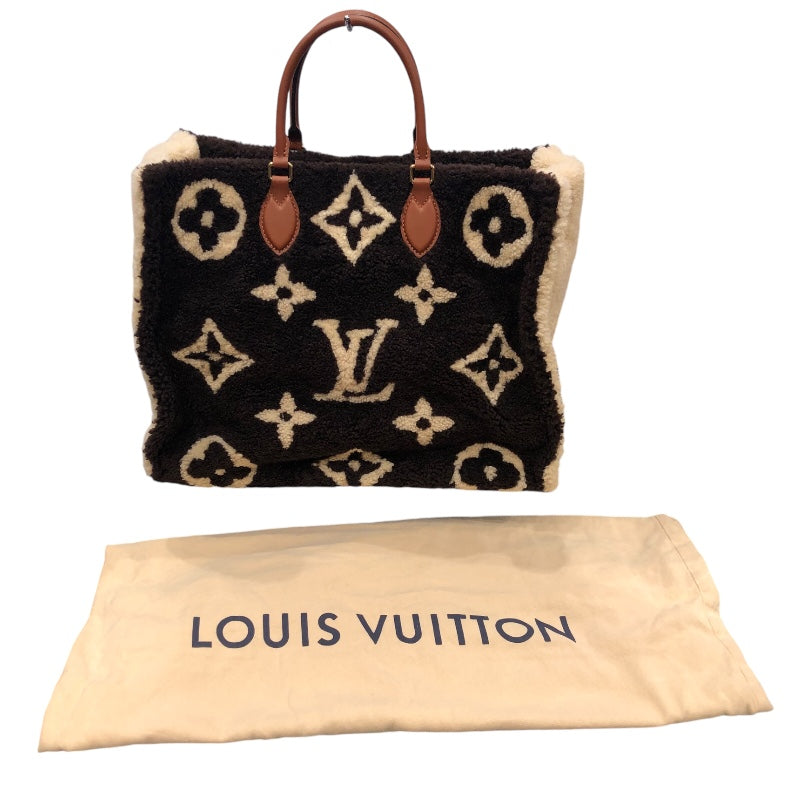 ルイ・ヴィトン LOUIS VUITTON オンザゴーGM M55420 ダークブラウン モノグラム・テディ ユニセックス ハンドバッグ