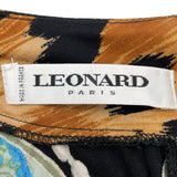 レオナール LEONARD ラインレオパード シルクワンピース マルチカラー シルク レディース ワンピース