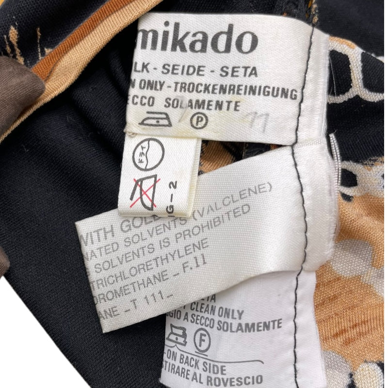 レオナール LEONARD ラインレオパード シルクワンピース マルチカラー シルク レディース ワンピース
