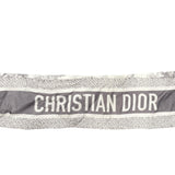 クリスチャン・ディオール Christian Dior ミッツァ グレー×ホワイト シルク レディース スカーフ