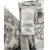 クリスチャン・ディオール Christian Dior ミッツァ グレー×ホワイト シルク レディース スカーフ