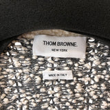 トムブラウン THOM BROWNE ブークレケーブルニットカーディガン グレー・ホワイト コットン レディース カーディガン