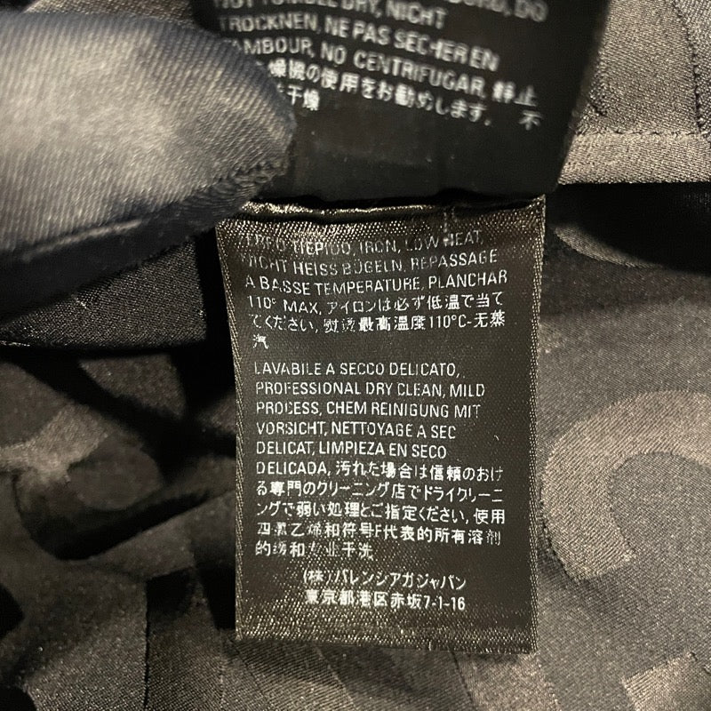 バレンシアガ BALENCIAGA ロゴ総柄ワイドパンツ 626586 ブラック レーヨン/ポリエステル レディース パンツ