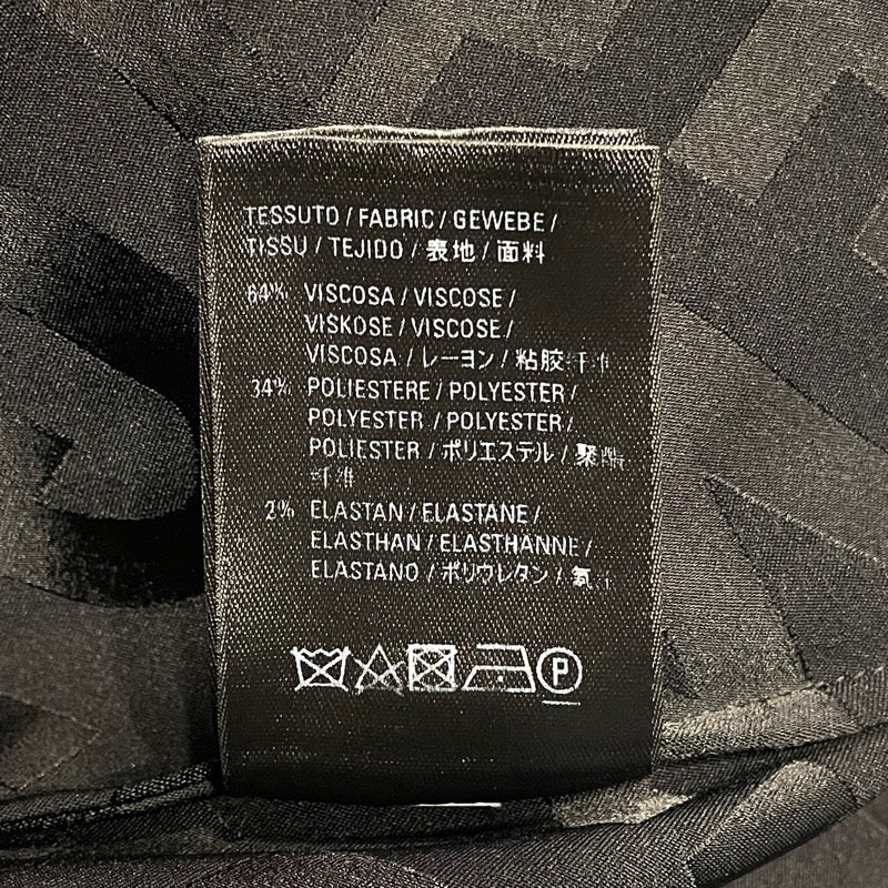 バレンシアガ BALENCIAGA ロゴ総柄ワイドパンツ 626586 ブラック レーヨン/ポリエステル レディース パンツ