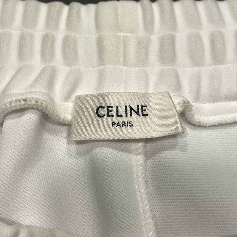セリーヌ CELINE トリオンフロゴジャージーショートパンツ ホワイト ポリエステル レディース ショートパンツ