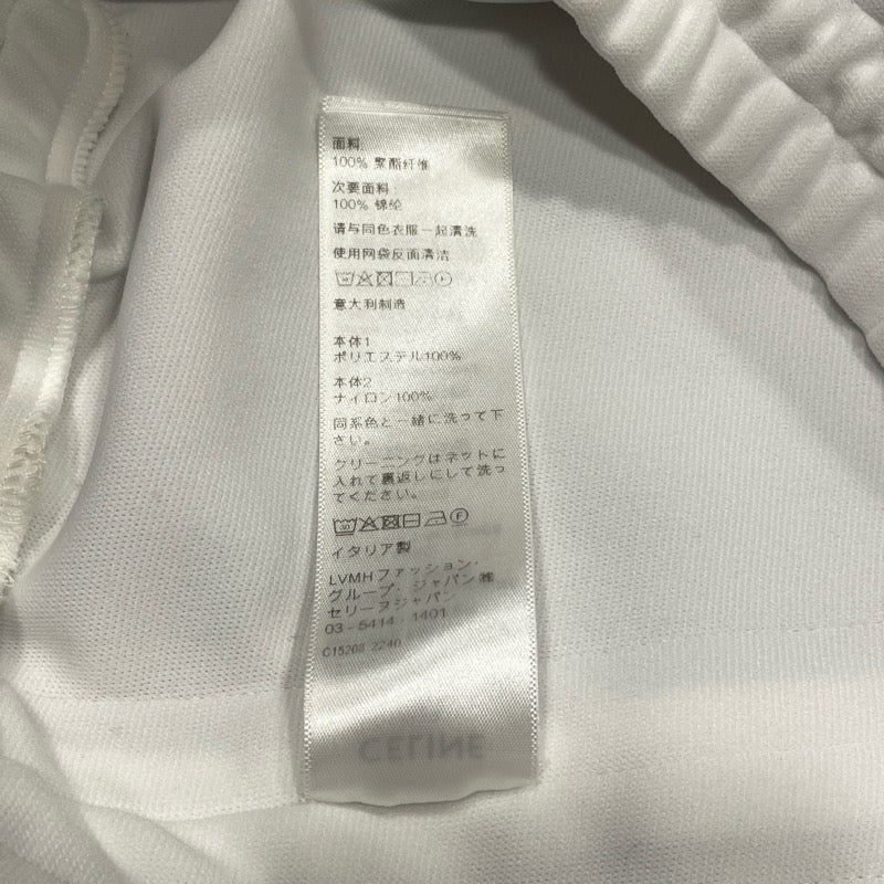 セリーヌ CELINE トリオンフロゴジャージーショートパンツ ホワイト ポリエステル レディース ショートパンツ