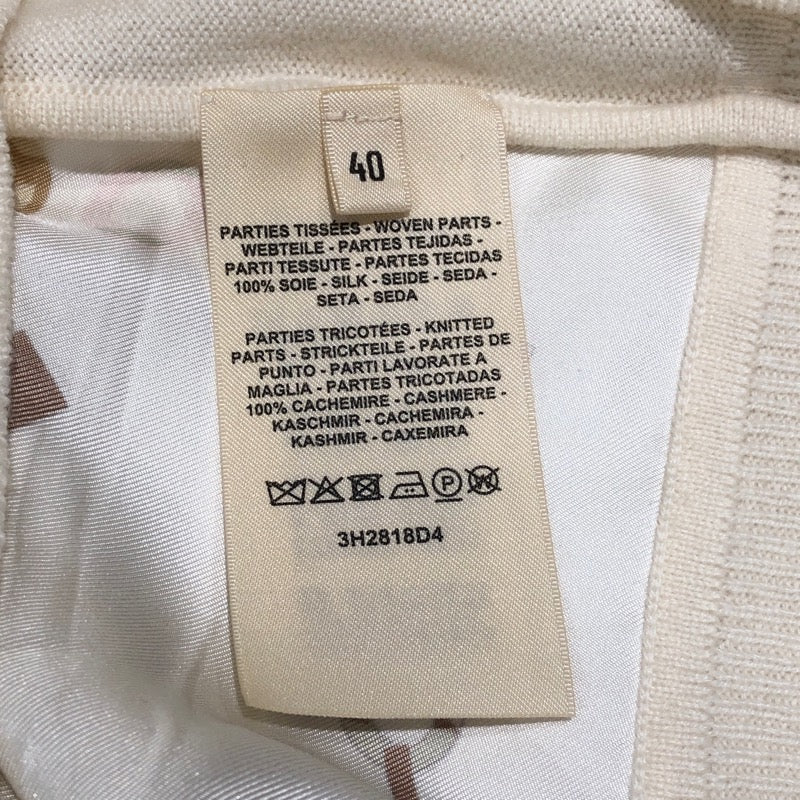エルメス HERMES Do Re Boucles ツイルレーヌニットシャツ 3H2818D4 アイボリー カシミア レディース 半袖Ｔシャツ