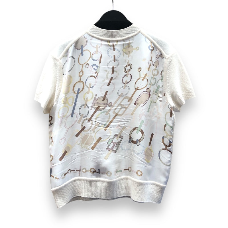 エルメス HERMES Do Re Boucles ツイルレーヌニットシャツ 3H2818D4 アイボリー カシミア レディース 半袖Ｔシャツ