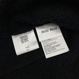 ミュウミュウ miu miu レタードワッペンカーディガン MH1761 ブラック　 ウール レディース カーディガン