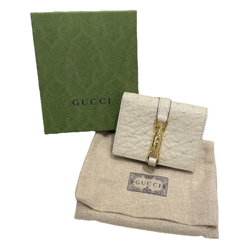 グッチ GUCCI ジャッキー1961　二つ折り財布 645536 アイボリー　ゴールド金具 オースト レディース 二つ折り財布