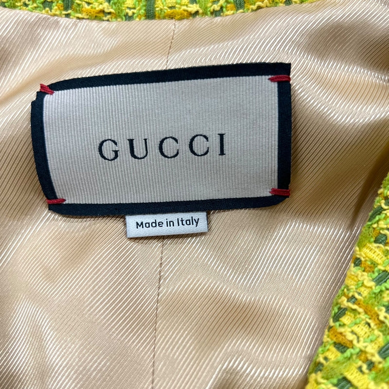 グッチ GUCCI ツイード ショートジャケット 688984 イエロー 40 表地:コットン/ナイロン 裏地:レーヨン レディース その他アウター