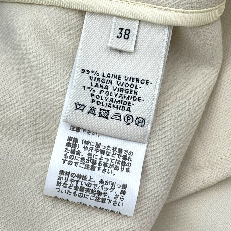 エルメス HERMES ウール ロング コート アイボリー ウール レディース その他アウター