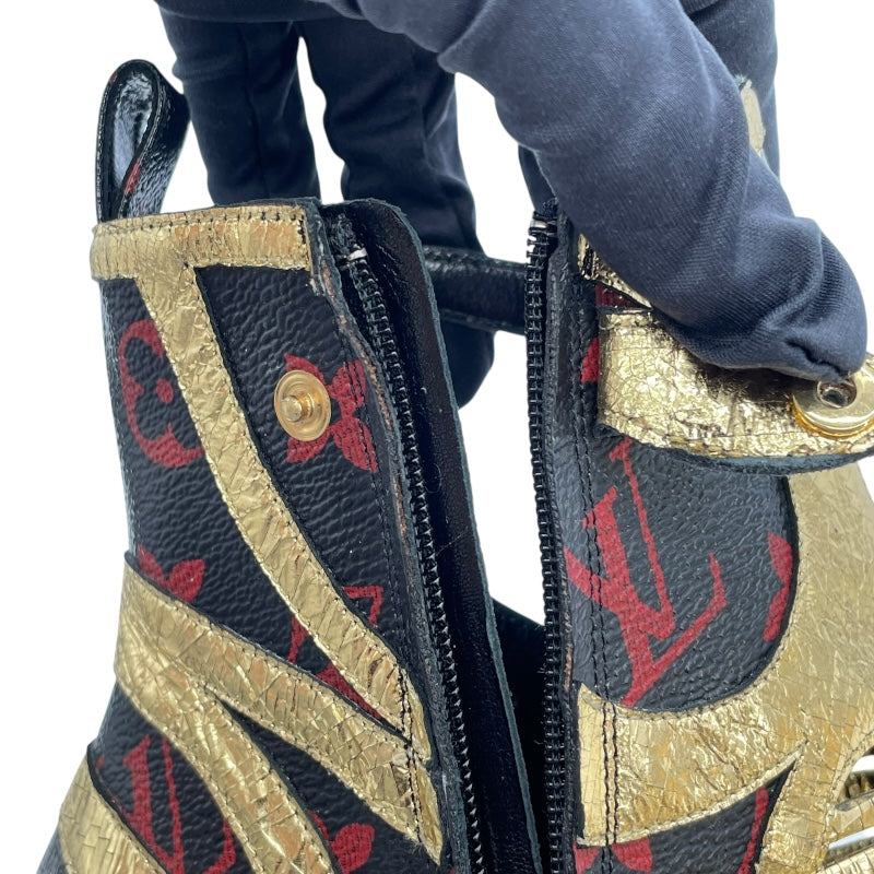 ルイ・ヴィトン LOUIS VUITTON Queen of Hearts　モノグラムインフラルージュショートブーツ ブラック レディース ブーツ