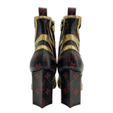 ルイ・ヴィトン LOUIS VUITTON Queen of Hearts　モノグラムインフラルージュショートブーツ ブラック レディース ブーツ