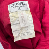 シャネル CHANEL ヴィンテージツイードセットアップ レッド ウール レディース セットアップ