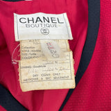 シャネル CHANEL ヴィンテージツイードセットアップ レッド ウール レディース セットアップ