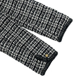 モンクレール MONCLER ELIADI ノーカラーツイードダウンジャケット ブラック ウール レディース ダウンジャケット