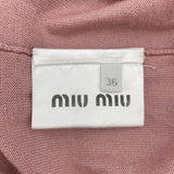 ミュウミュウ miu miu Love刺繡ニットカットソー MML140 ピンク ウール レディース カットソー