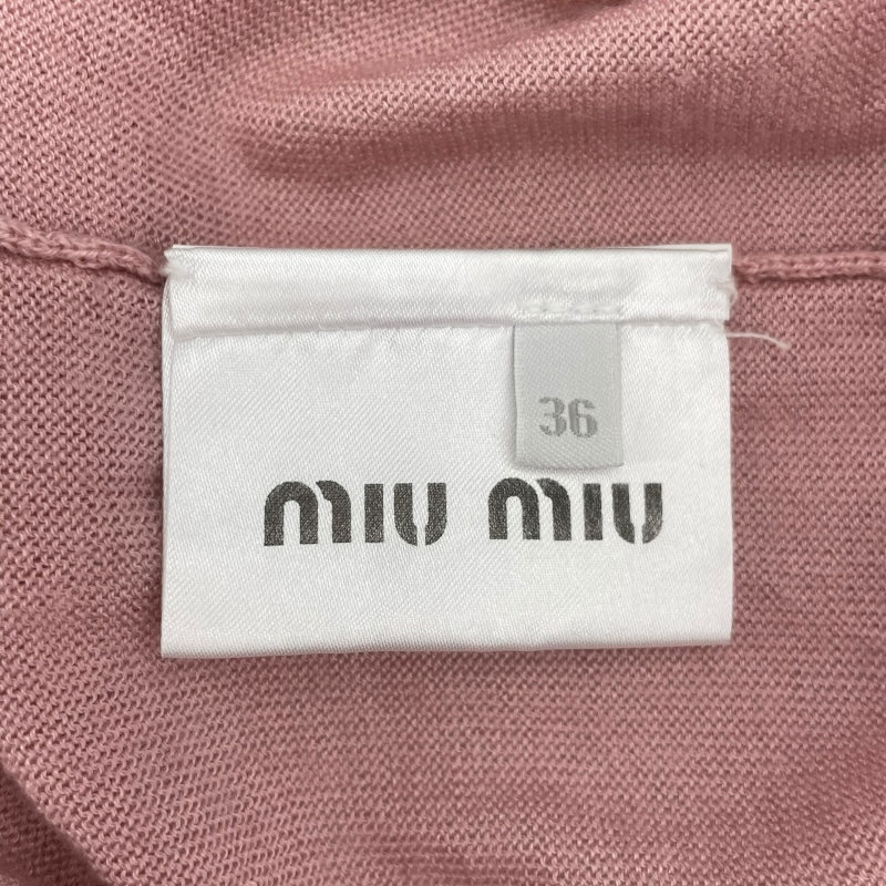 ミュウミュウ miu miu Love刺〓ニットカットソー MML140 ピンク ウール カットソー レディース 中古 ミュウミュウ miu miu Love刺繡ニットカットソー MML140 ピンク