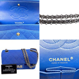 シャネル CHANEL ミニマトラッセ20 A69900 ブルー　シルバー金具 コットンジャージー レディース ショルダーバッグ