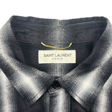 サンローラン SAINT LAURENT オンブレチェックフランネルシャツ 393703 XL グレー×ブラック コットン/リヨセル レディース 長袖シャツ