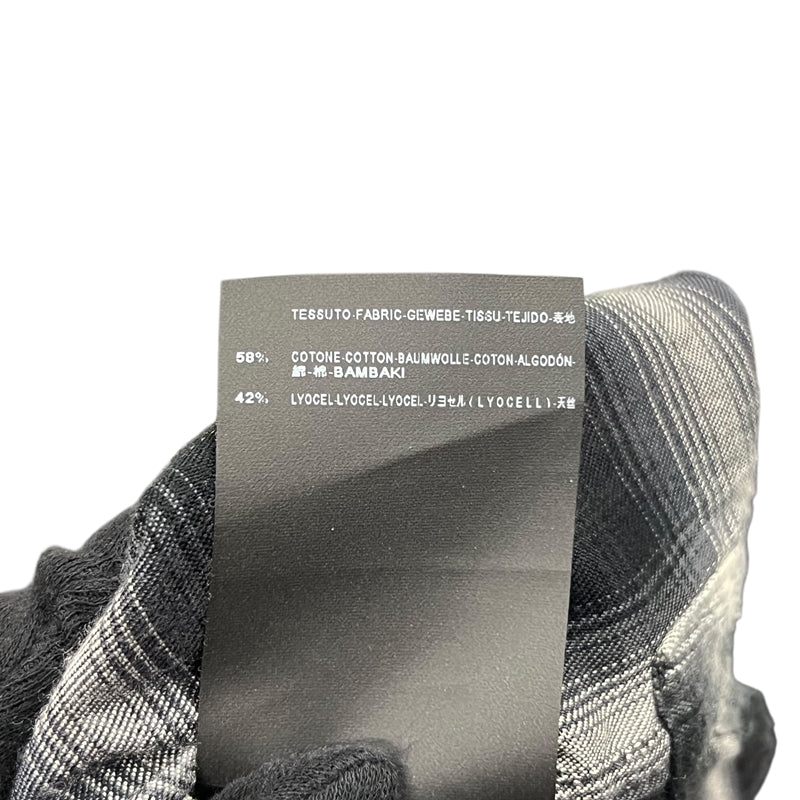 サンローラン SAINT LAURENT オンブレチェックフランネルシャツ 393703 XL グレー×ブラック コットン/リヨセル レディース 長袖シャツ