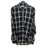 サンローラン SAINT LAURENT オンブレチェックフランネルシャツ 393703 XL グレー×ブラック コットン/リヨセル レディース 長袖シャツ
