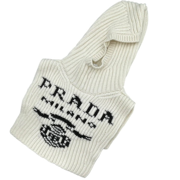 プラダ PRADA ロゴ カシミヤバラクラバ アイボリー カシミヤ レディース その他ファッション雑貨