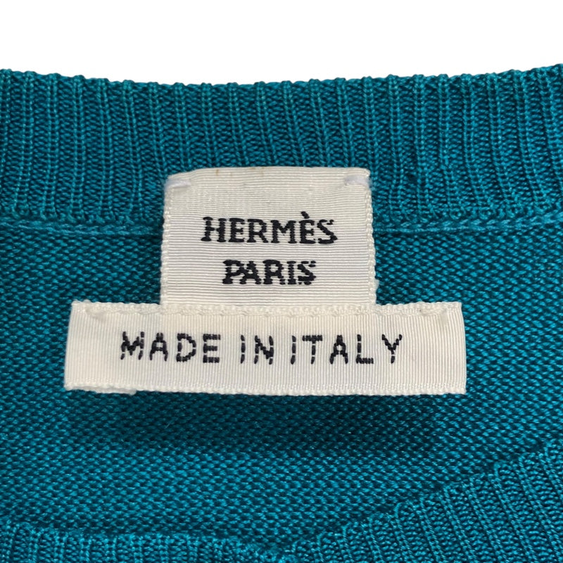 エルメス HERMES ツイルレーヌシルクニットカーディガン ブルー レディース カーディガン