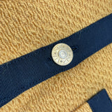 シャネル CHANEL ヴィンテージノーカラーツイードジャケット イエロー コットン レディース ノーカラージャケット