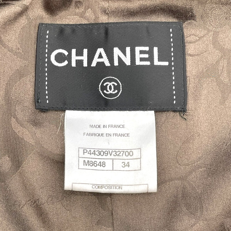シャネル CHANEL グリポアボタン ニットツイード コート P44309 ブルー ウール レディース その他アウター
