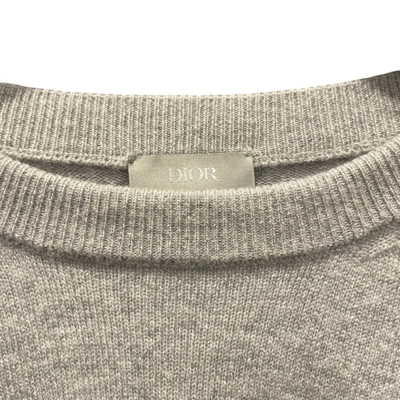 クリスチャン・ディオール Christian Dior パールCDロゴカシミヤニットセーター 343M640AT721 グレー カシミヤ メンズ セーター