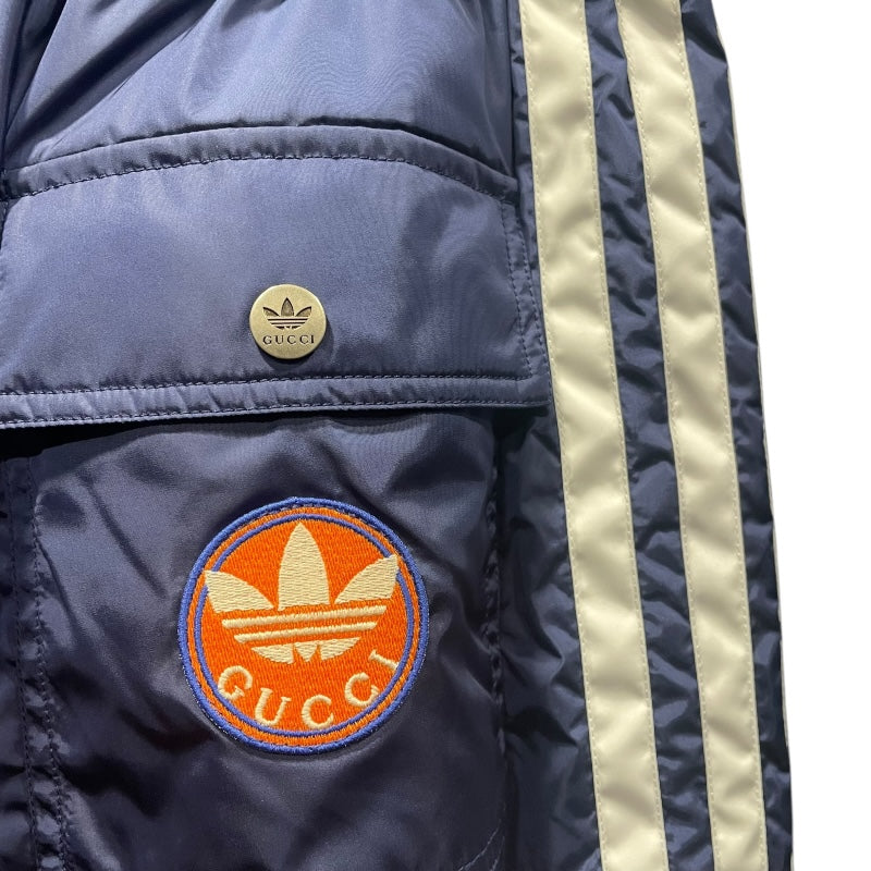 グッチ GUCCI x ADIDAS スリーストライプスナイロントラックパンツ ブルー ナイロン メンズ パンツ