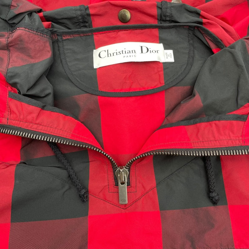 クリスチャン・ディオール Christian Dior ロゴブロックチェック ナイロンアノラックジャケット 957C03A2852 レッド ポリエステル メンズ その他アウター