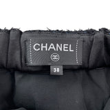 シャネル CHANEL ラインストーン装飾ツイードショートパンツ P76329 ブラック コットン レディース ショートパンツ