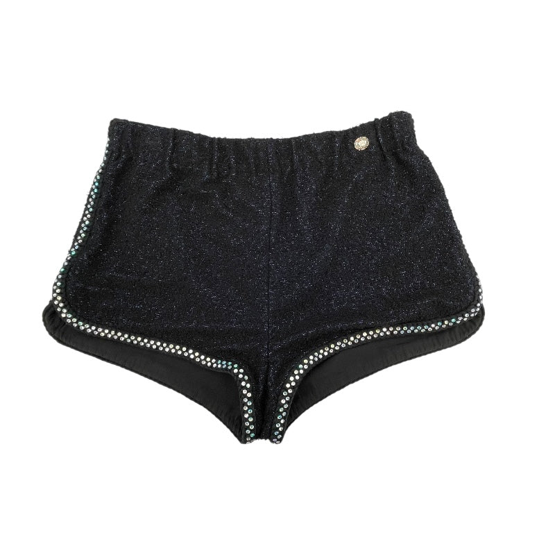シャネル CHANEL ラインストーン装飾ツイードショートパンツ P76329 ブラック コットン レディース ショートパンツ