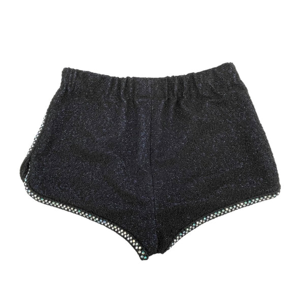 シャネル CHANEL ラインストーン装飾ツイードショートパンツ P76329 ブラック コットン レディース ショートパンツ
