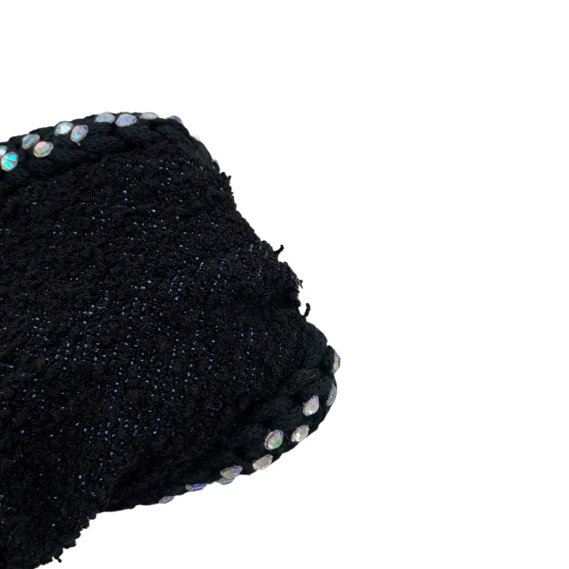 シャネル CHANEL ラインストーン装飾ツイードショートパンツ P76329 ブラック コットン レディース ショートパンツ