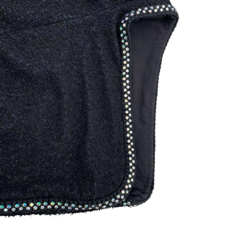 シャネル CHANEL ラインストーン装飾ツイードショートパンツ P76329 ブラック コットン レディース ショートパンツ