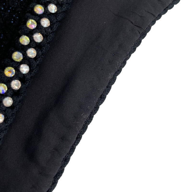 シャネル CHANEL ラインストーン装飾ツイードショートパンツ P76329 ブラック コットン レディース ショートパンツ