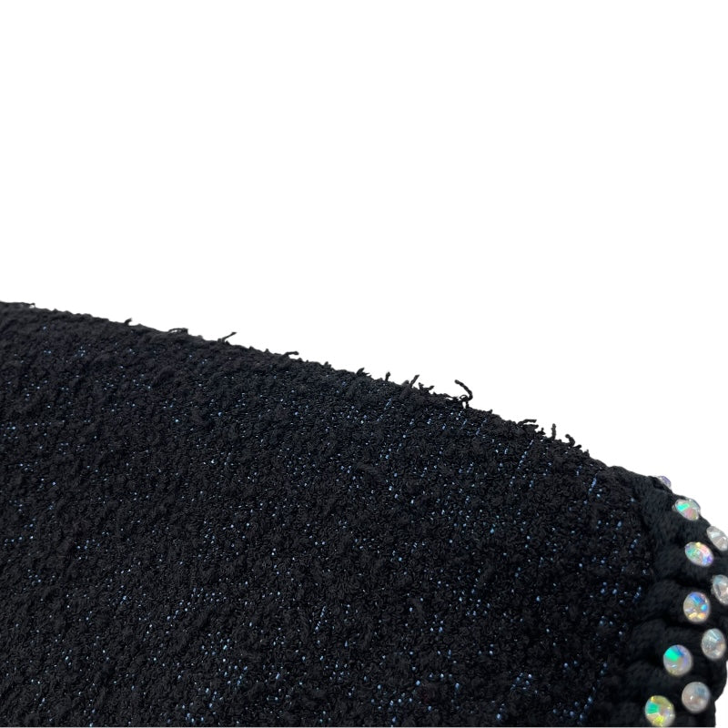 シャネル CHANEL ラインストーン装飾ツイードショートパンツ P76329 ブラック コットン レディース ショートパンツ