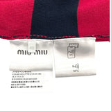 ミュウミュウ miu miu ロゴワッペンボーダーニットカーディガン MMF857 ネイビー/レッド コットン/ナイロン/ポリウレタン/ レディース カーディガン