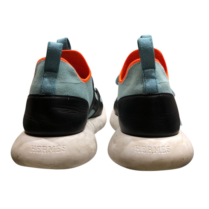 エルメス HERMES デュエル ローカットスニーカー ブルー レザー
